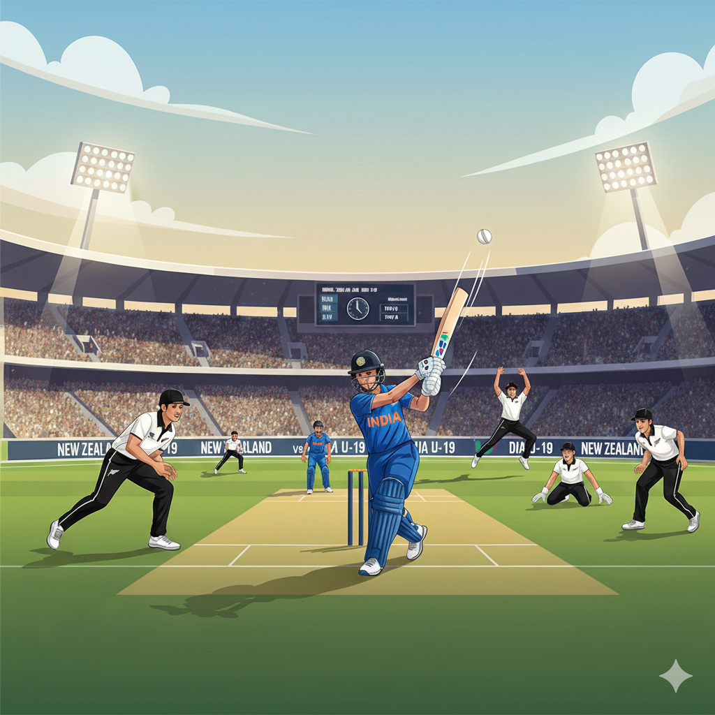 India U-19 and New Zealand U-19 players sportsmanship moment